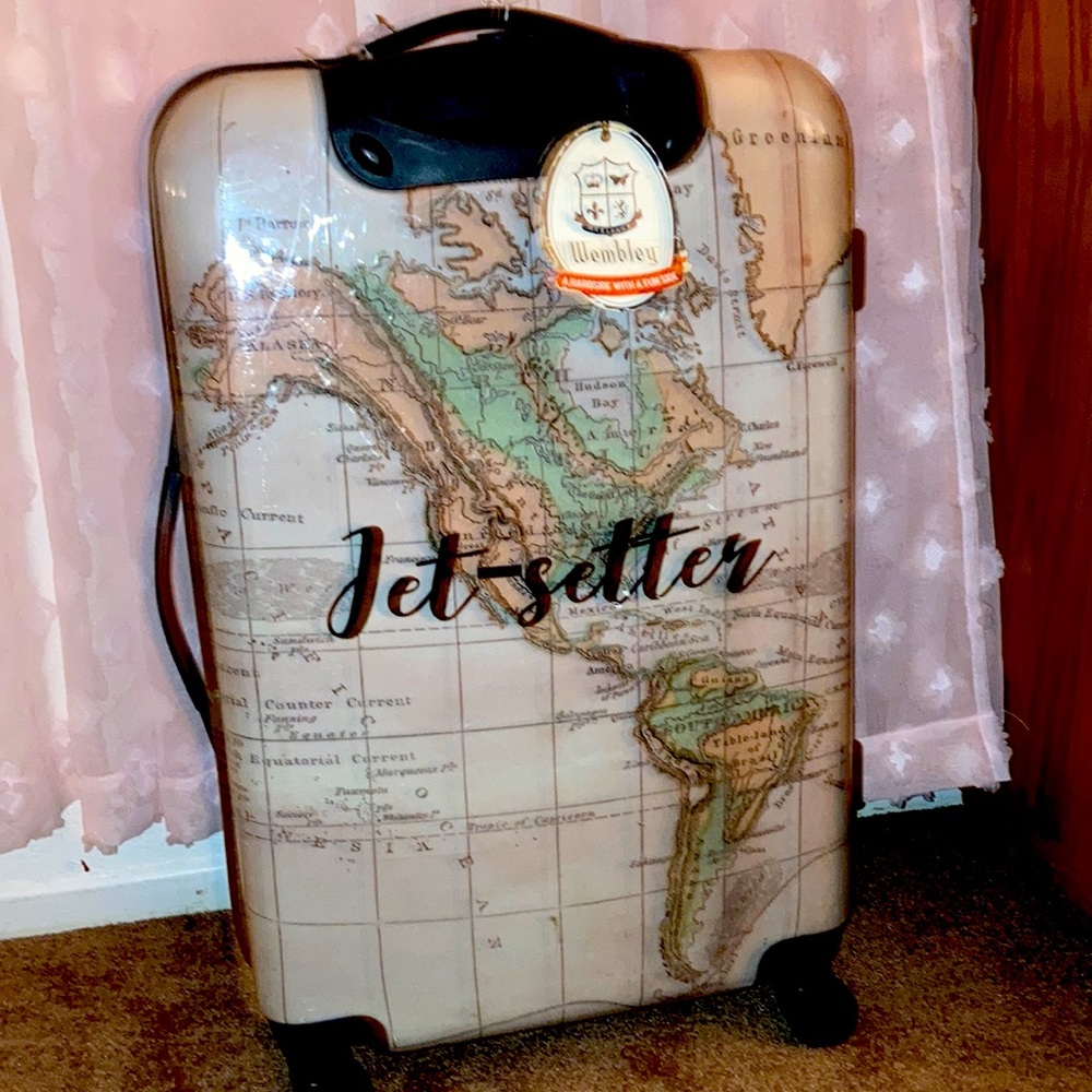 Wembley suitcase maps prints around the world